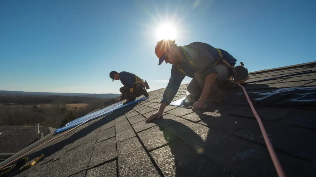 Fitting barriers to prevent ice sliding on sloped top