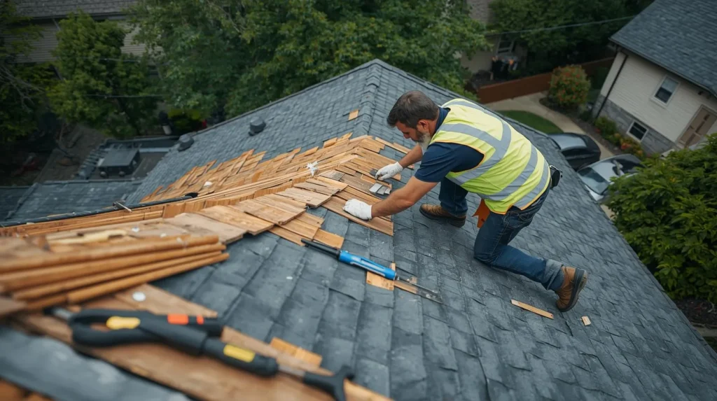 Commercial flat surface showing air conditioning units and protective coating