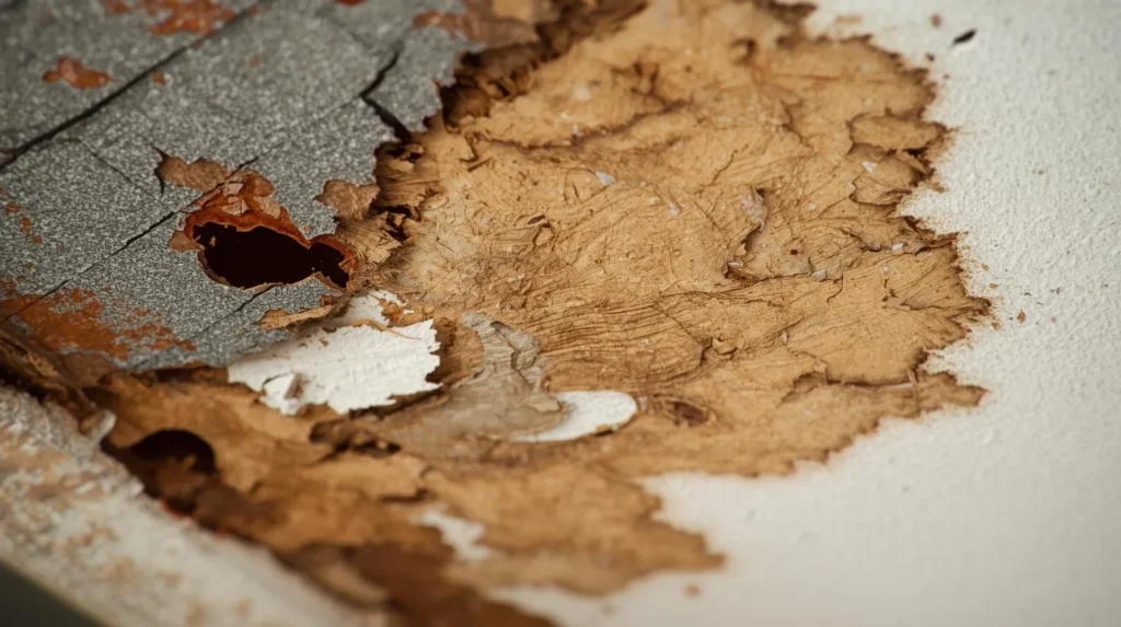 Roof damage caused by delayed roof repairs on a Germantown TN home